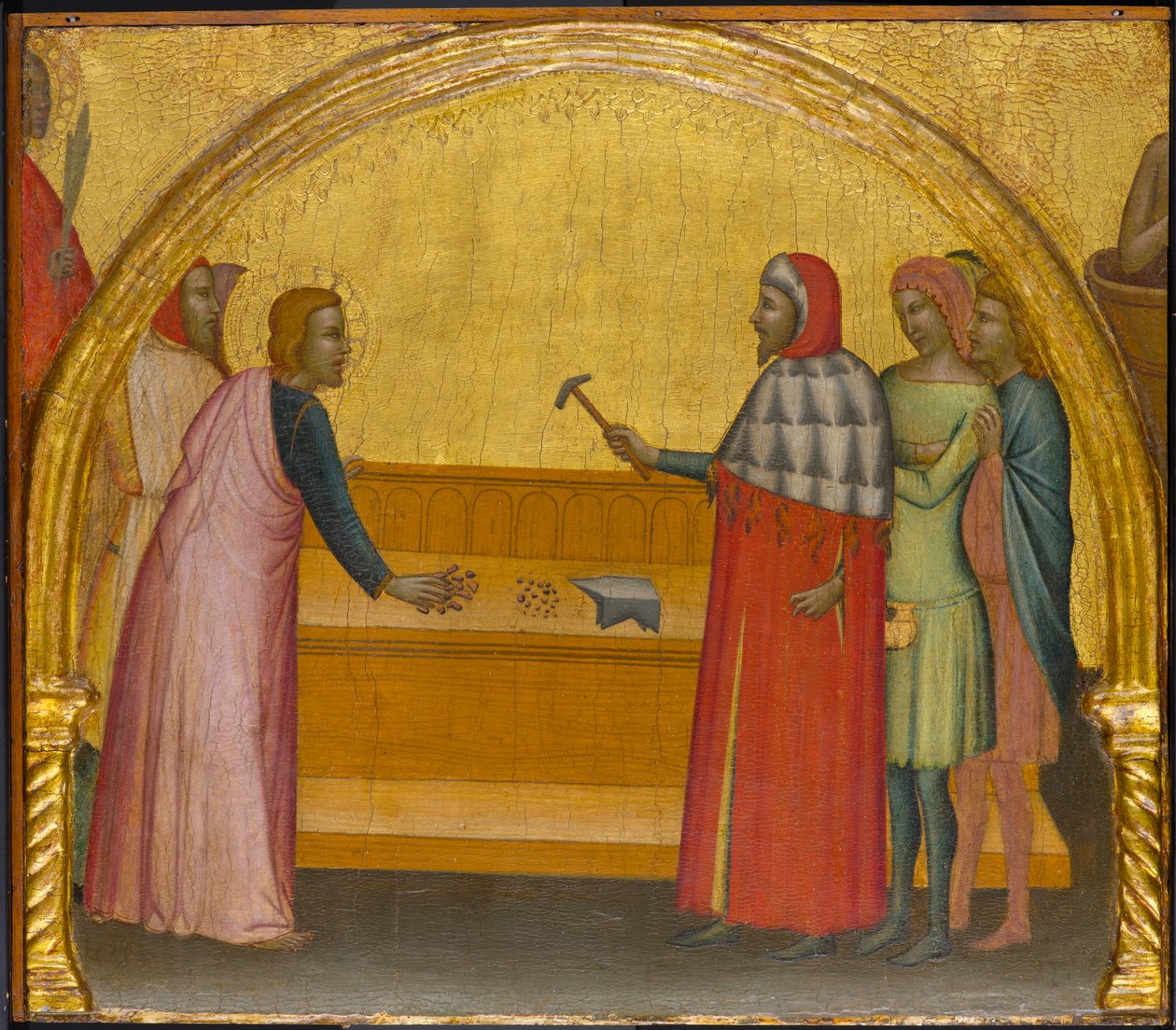 St. John Evangelist Reproving the Philosopher Crato, c.1370-1380 (tempera a plátkové zlato na panelu) od Francescuccio Ghissi