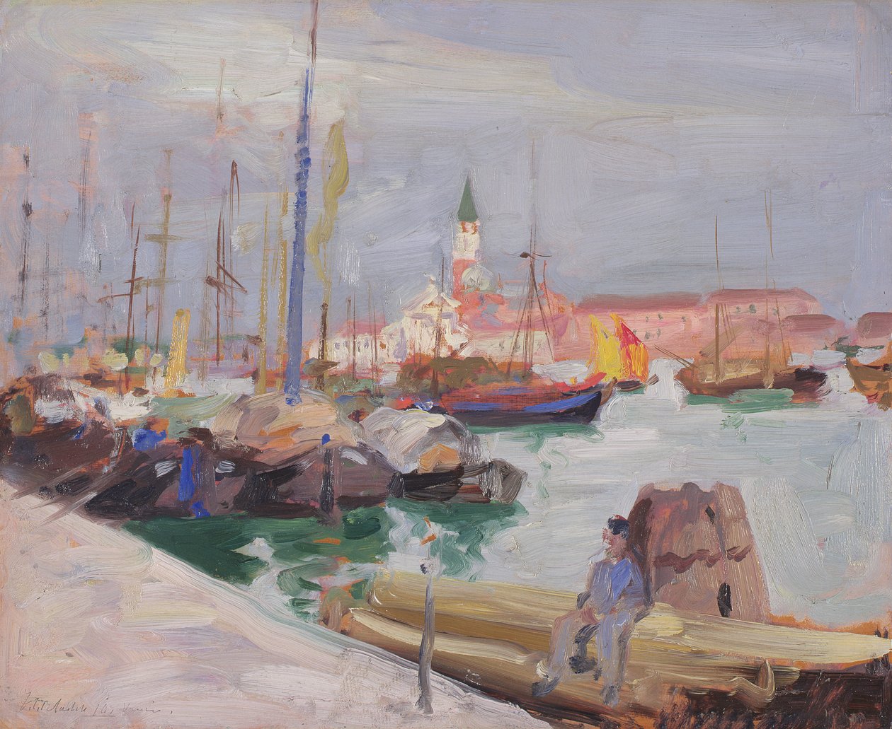 Benátky, kolem roku 1910 od Francis Campbell Boileau Cadell