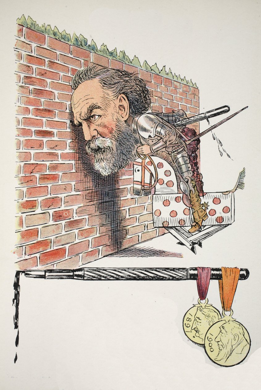 A Pushing Q, ilustrace z The Struwwelpeter Alphabet, verš od Harolda Begbieho (1871–1929) od Francis Carruthers Gould