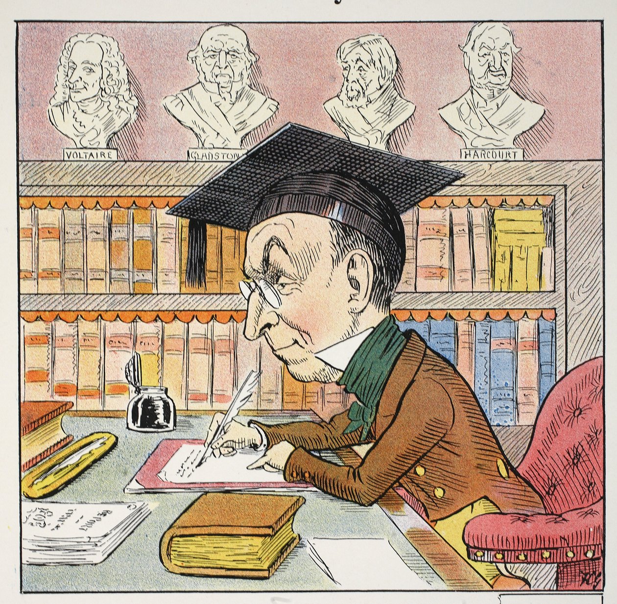 The M Pyrean, ilustrace z The Struwwelpeter Alphabet, verš od Harolda Begbieho (1871-1929) od Francis Carruthers Gould