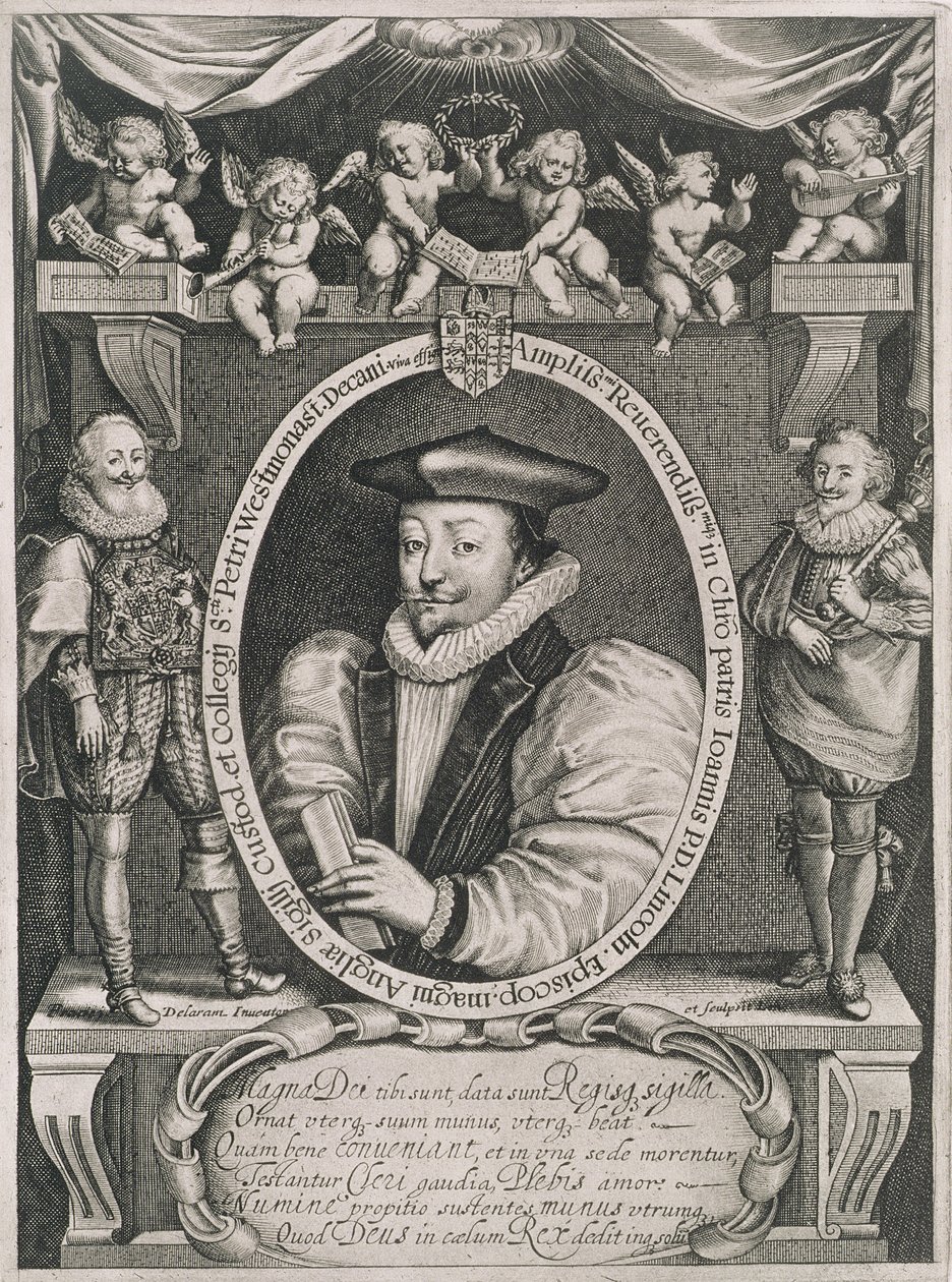 Portrét Johna Williamse (1582-1650) biskupa z Lincolnu a děkana z Westminsteru, vyrytý umělcem, kolem roku 1621 od Francis Delaram