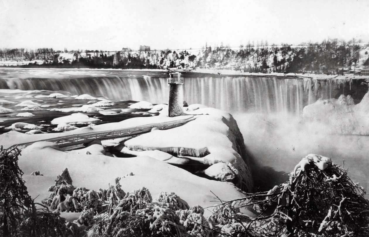 Niagarské vodopády ve sněhu, cca 1850-70 od Francis Frith