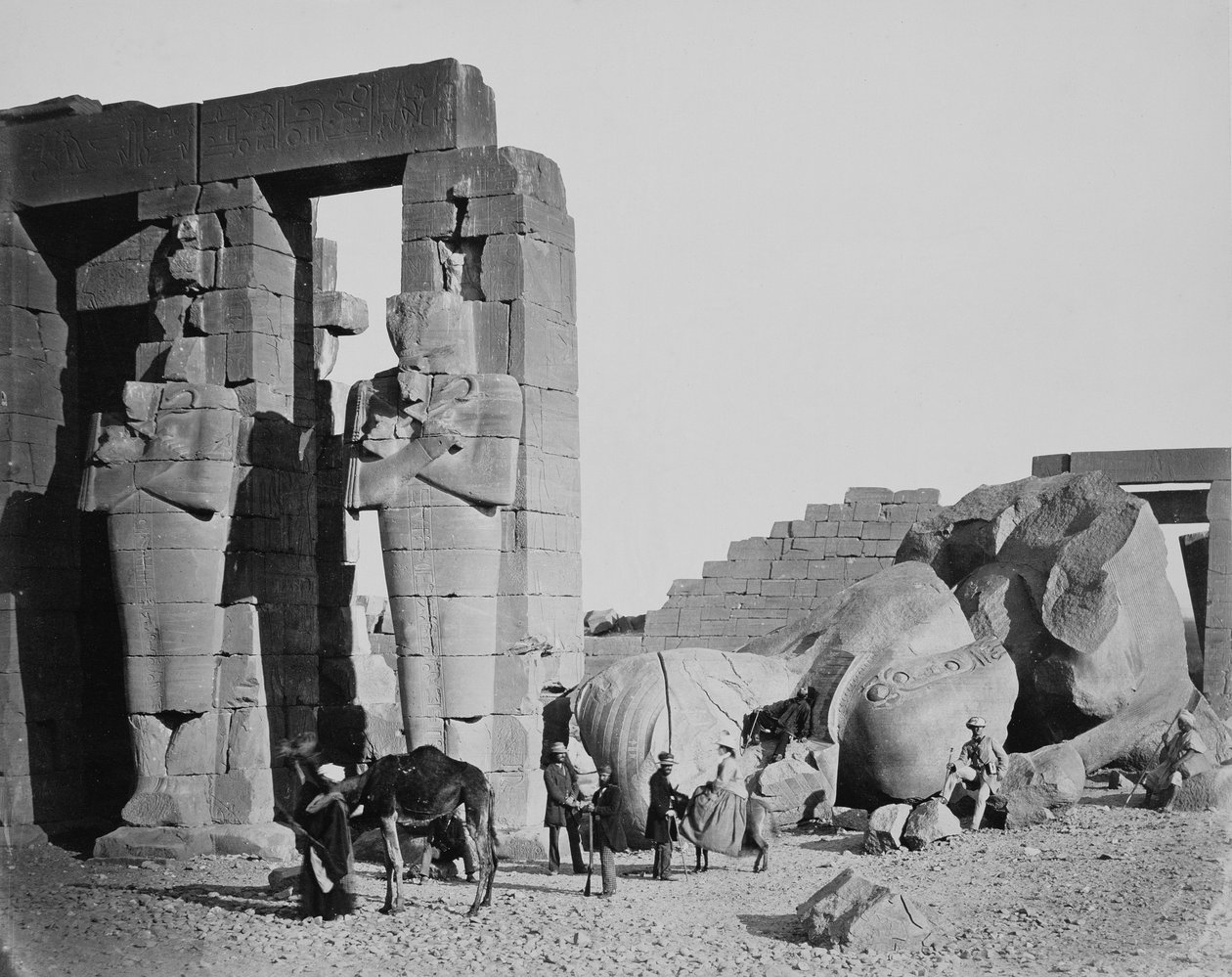 Ramesseum, Théby, Egypt, 1858 od Francis Frith