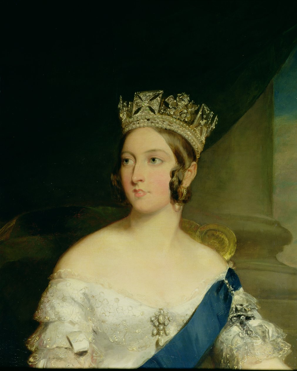 Portrét královny Viktorie, 1843 (detail 27150) od Francis Grant