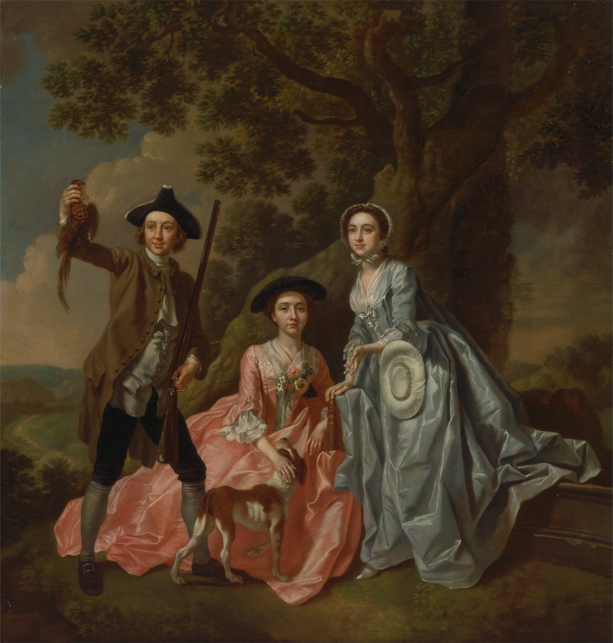 George Rogers a jeho manželka Margaret a jeho sestra Margaret Rogersová od Francis Hayman