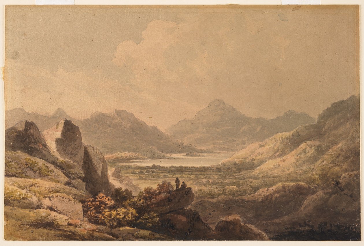Lake Landscape (Killarney), začátek 19. století (wc a grafit na papíře) od Francis Nicholson