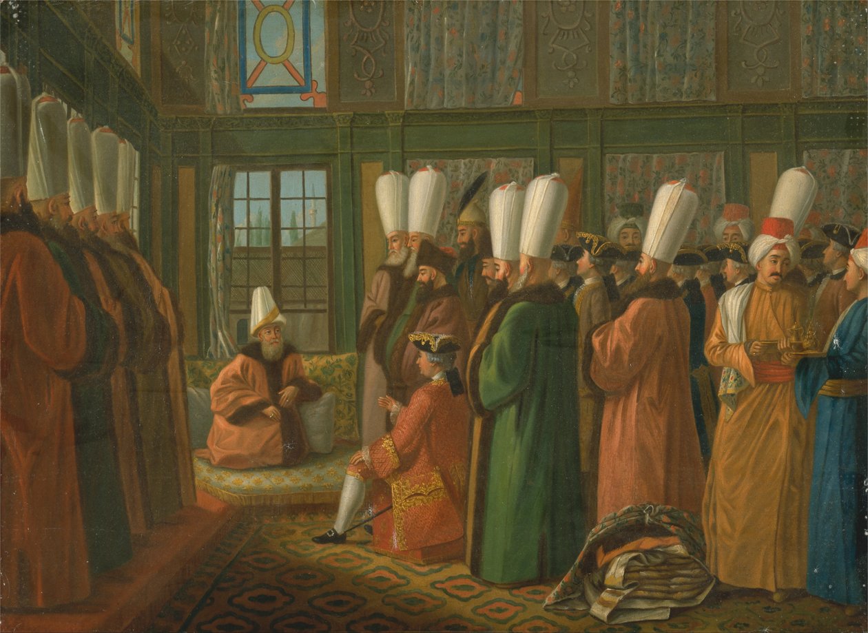 Velkovezír poskytující audienci anglickému velvyslanci od Francis Smith