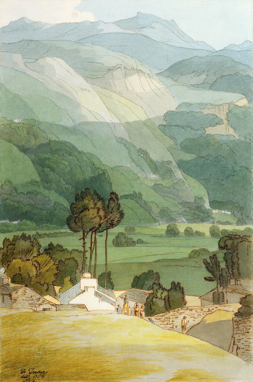 Ambleside, 1786 (wc s perem a inkoustem přes grafit na položený papír) od Francis Towne
