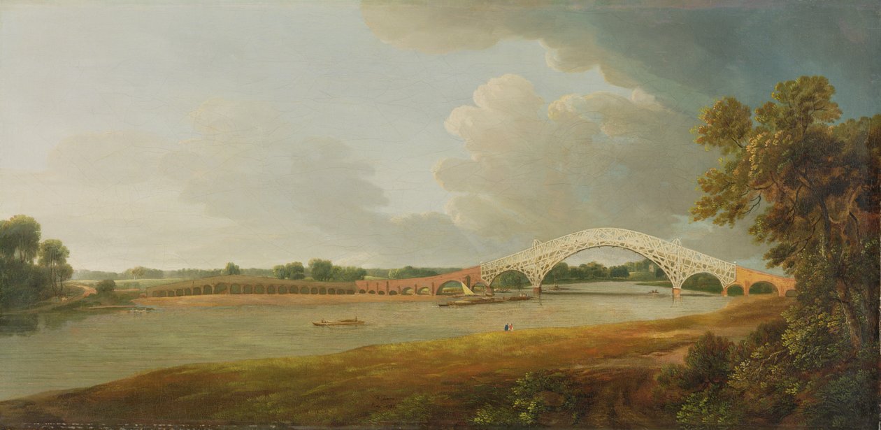 Old Walton Bridge, 1785 od Francis Towne