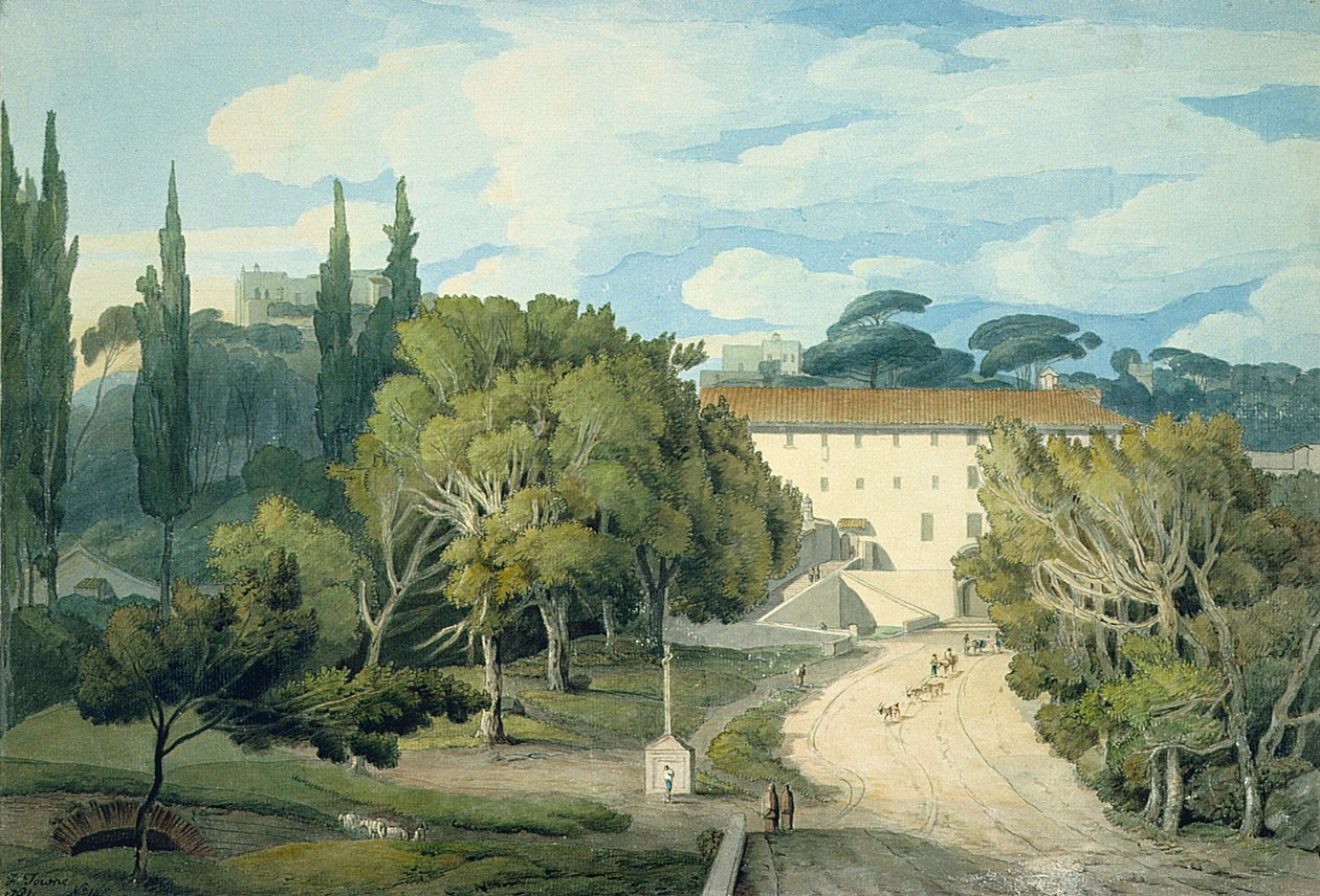Klášter sv. Eufebia u Neapole (akvarel) od Francis Towne
