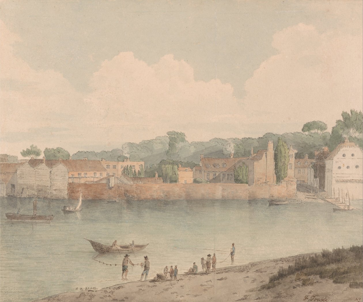 Vauxhallské schody, z Millbank, 5. července 1797 od Francis Towne
