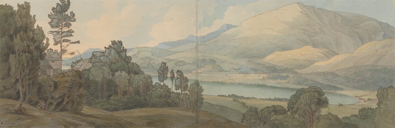 Pohled na jezero Coniston, Lancashire od Francis Towne