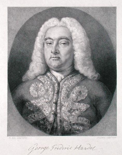 George Frederick Handel (1685-1759) rytý Frederickem Christianem Lewisem I (1779-1856) 1828 (rytina) od Francis (after) Kyte