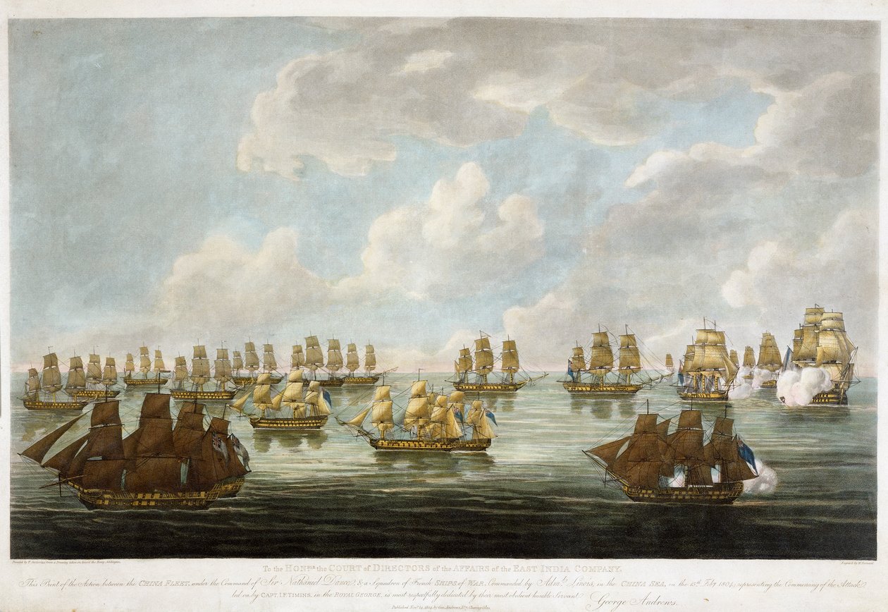 Boj mezi čínskou flotilou a francouzskou eskadrou 15. února 1804 od Francis (after) Sartorius