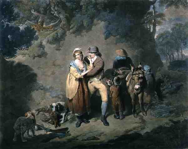 Zamilovaný sportovec, ryl Charles Hodges (1764-1837), pub. od J. R. Smithe od Francis (after) Wheatley