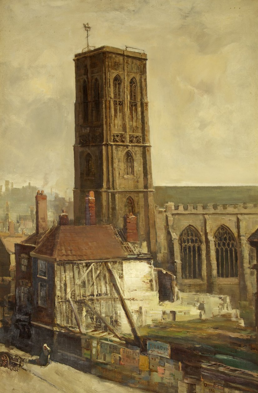 Pohled na chrámový kostel (olej na plátně) od Francis Abel William Taylor Armstrong