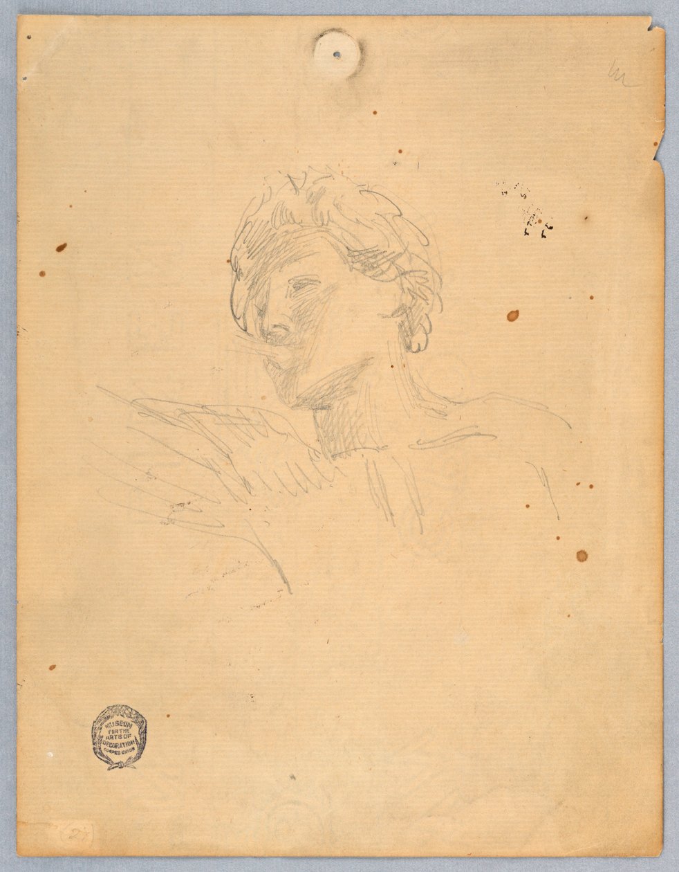 Náčrt pro hlavu anděla od Francis Augustus Lathrop
