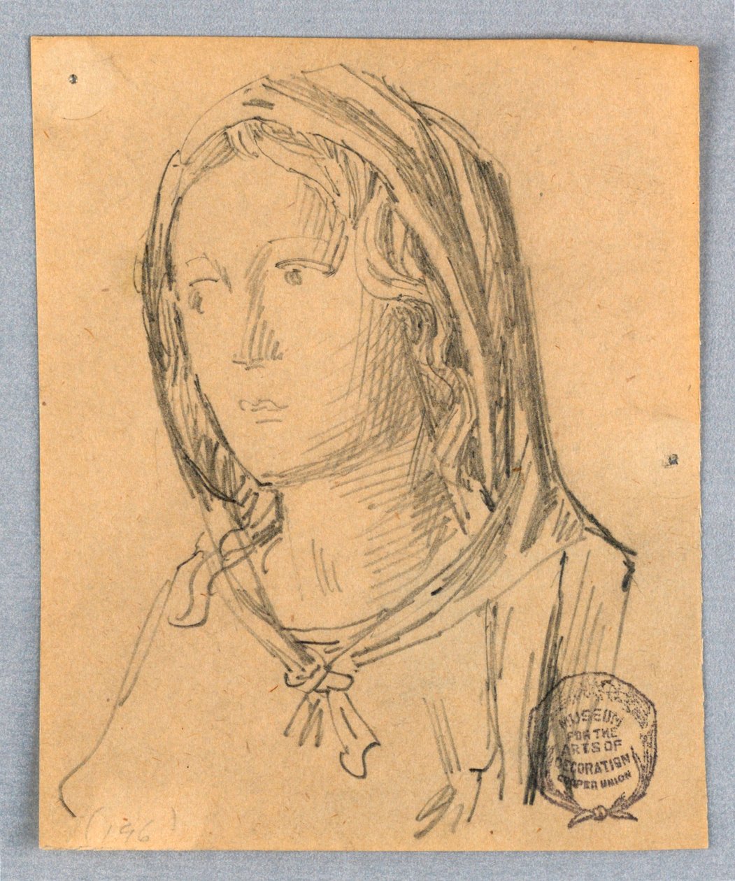 Náčrt hlavy Madony od Francis Augustus Lathrop