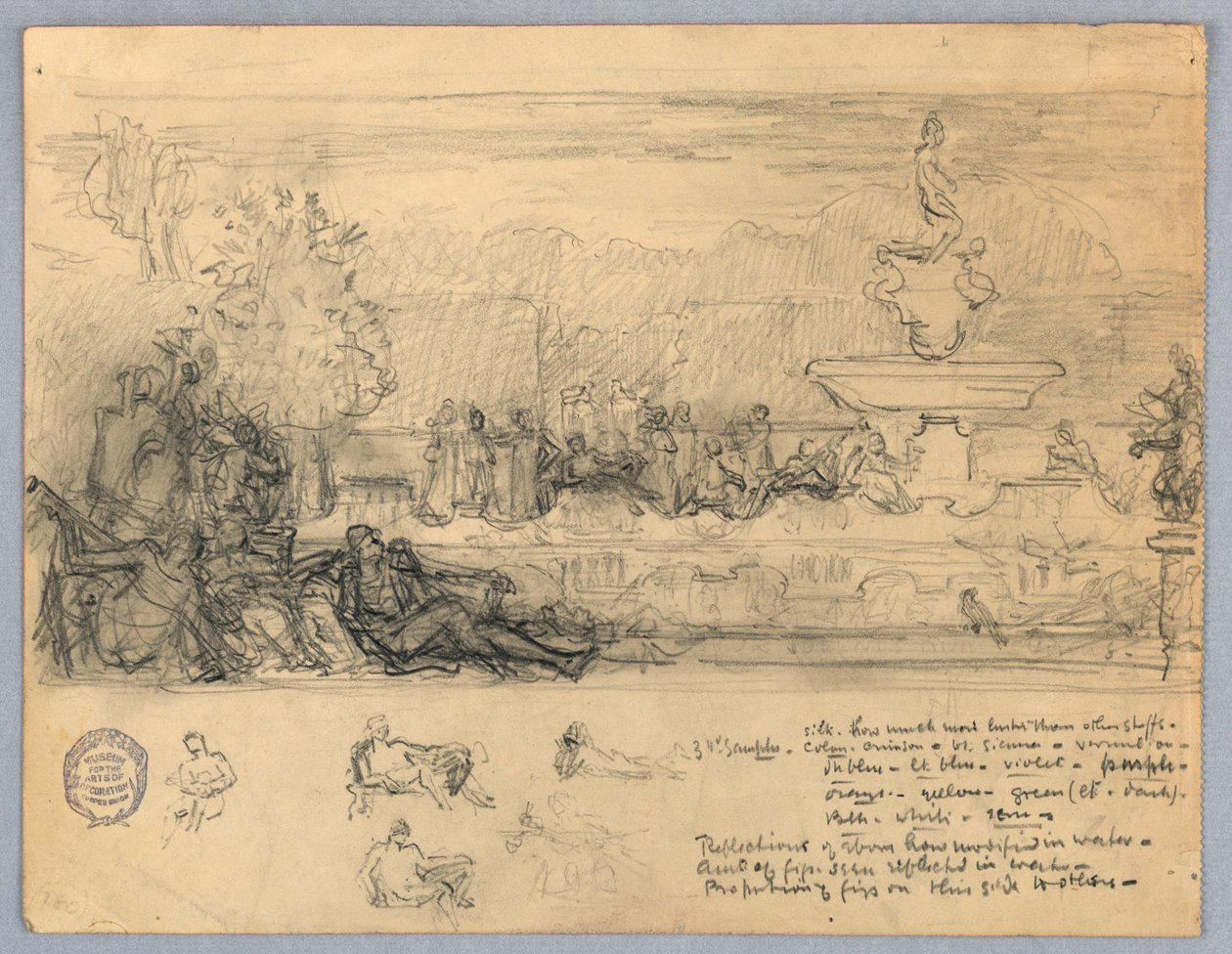 Studie pro nástěnnou malbu nebo panel od Francis Augustus Lathrop