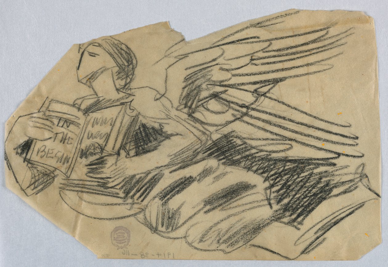 Studie anděla s knihou od Francis Augustus Lathrop