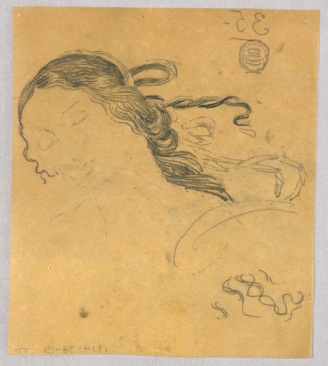 Studie ženských vlasů od Francis Augustus Lathrop