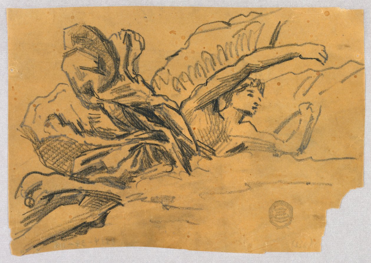 Studie anděla s draperií od Francis Augustus Lathrop