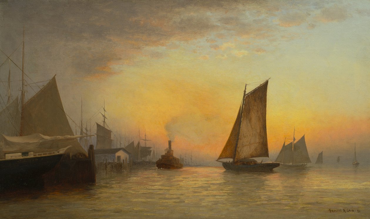 New York Harbor, NY, 1880 od Francis Augustus Silva