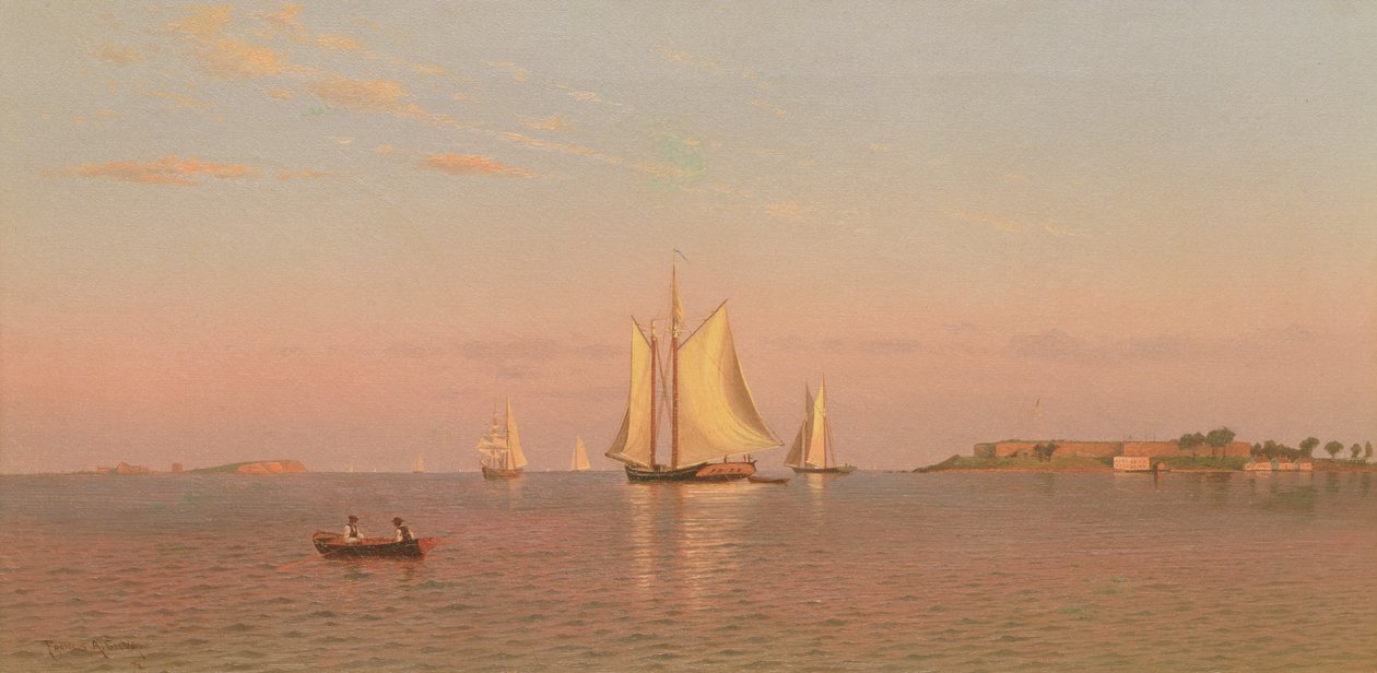 Pohled na bostonský přístav u ostrova Castle Island od Francis Augustus Silva
