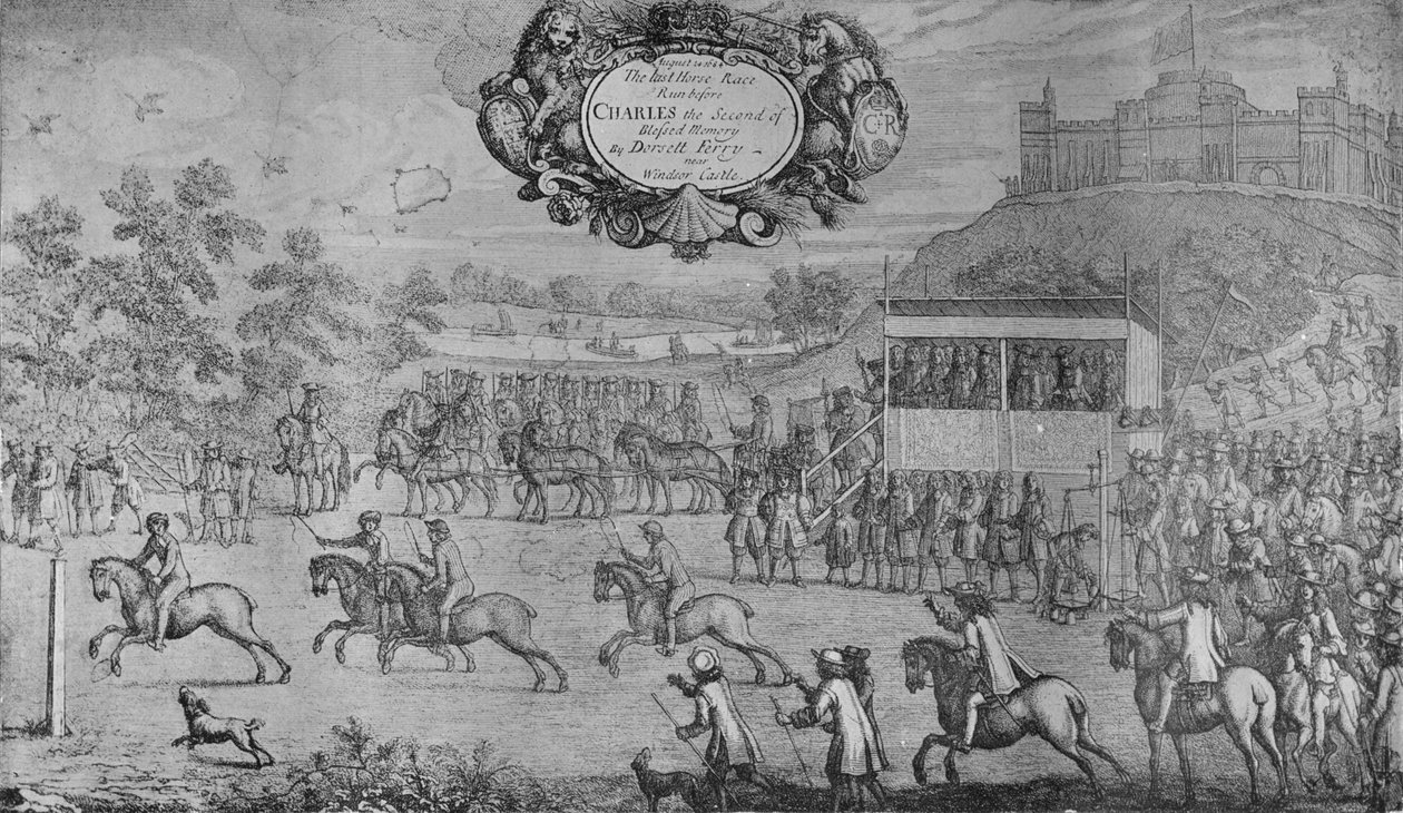 Závod před Karlem II., Francis Barlow, c1650-1680, 1911 od Francis Barlow