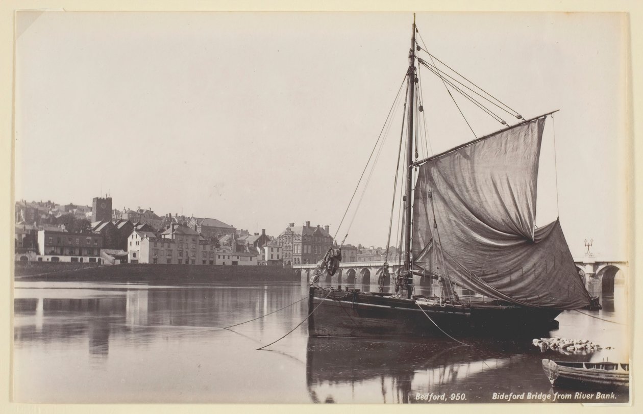Bideford Bridge z River Bank, 186094. od Francis Bedford