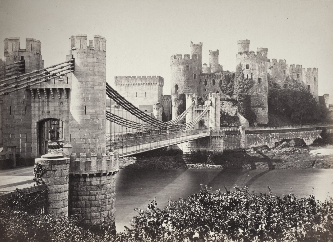 Hrad Conwy a visutý most z ostrova (687) od Francis Bedford