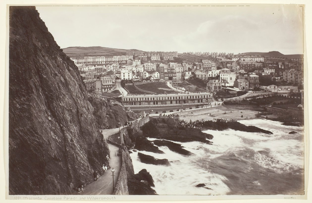 Ilfracombe, Capstone Parade a Wildersmouth, 186094. od Francis Bedford