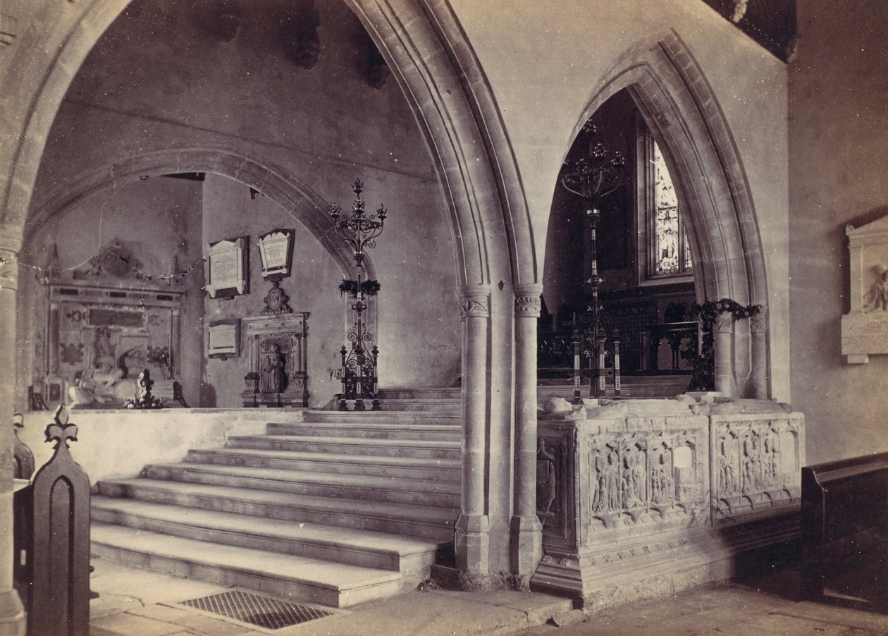 Monuments and Chancel Steps, Tenby Church, 1870s. od Francis Bedford