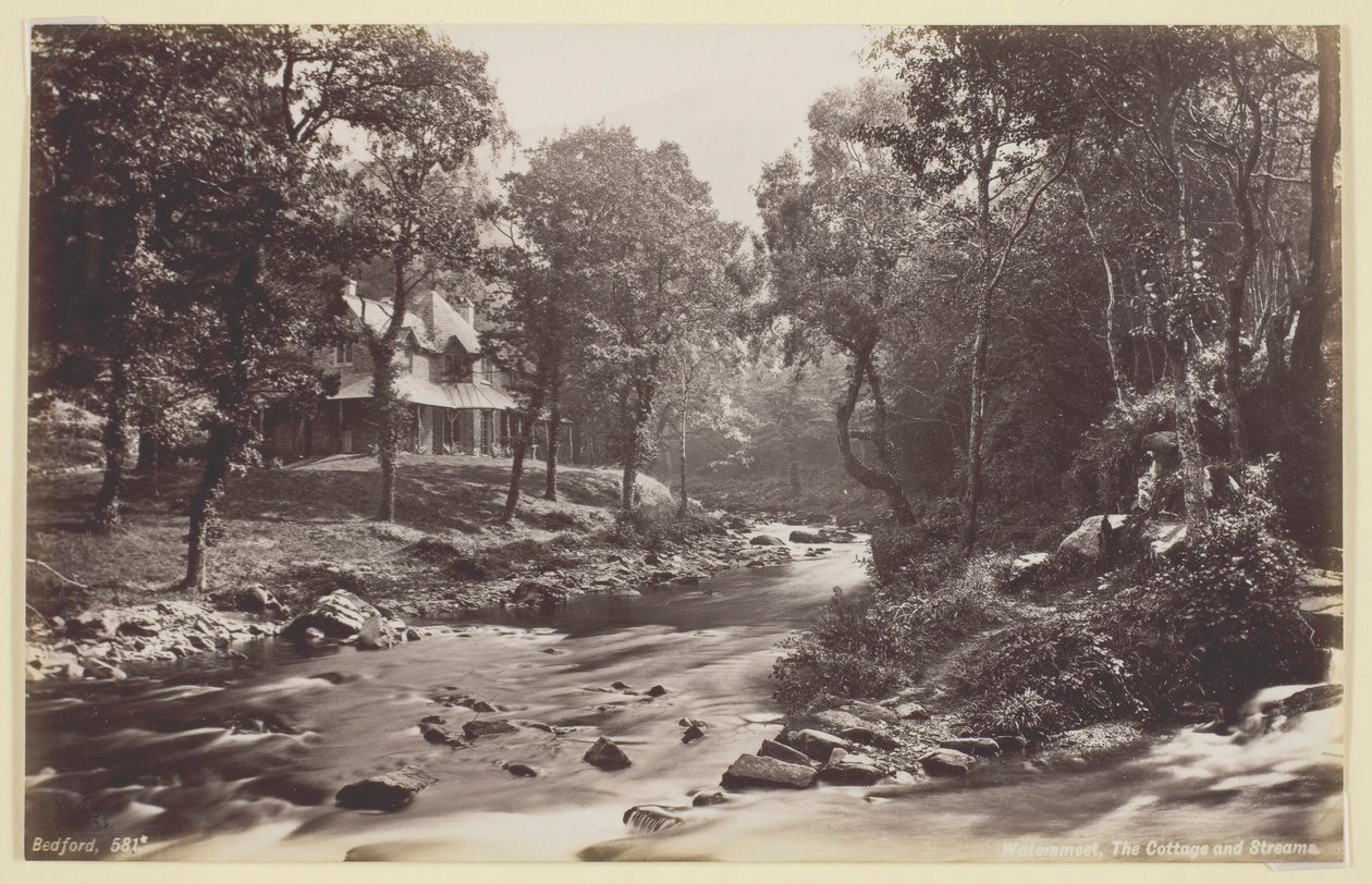 Watersmeet, The Cottage and Streams, 186094. od Francis Bedford