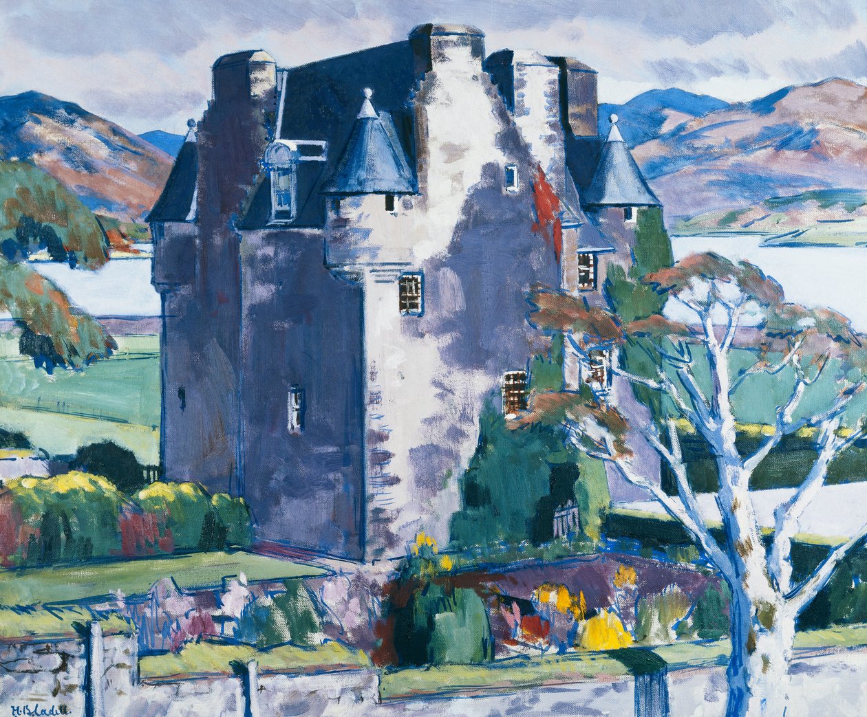 Hrad Barcaldine, Argyll, c. 1928 (olej na plátně) od Francis Campbell Boileau Cadell