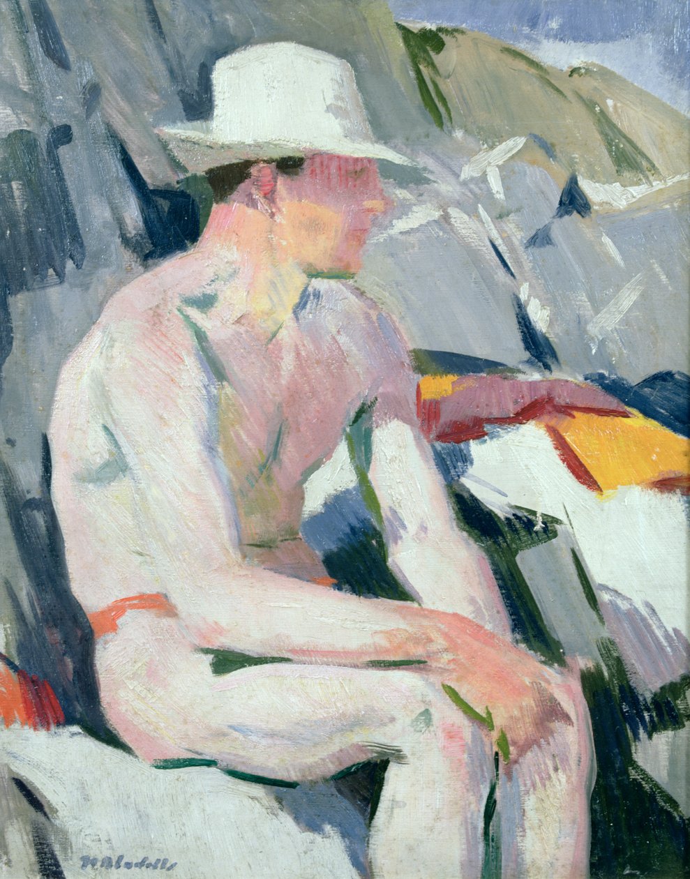 Koupání v bílém klobouku od Francis Campbell Boileau Cadell
