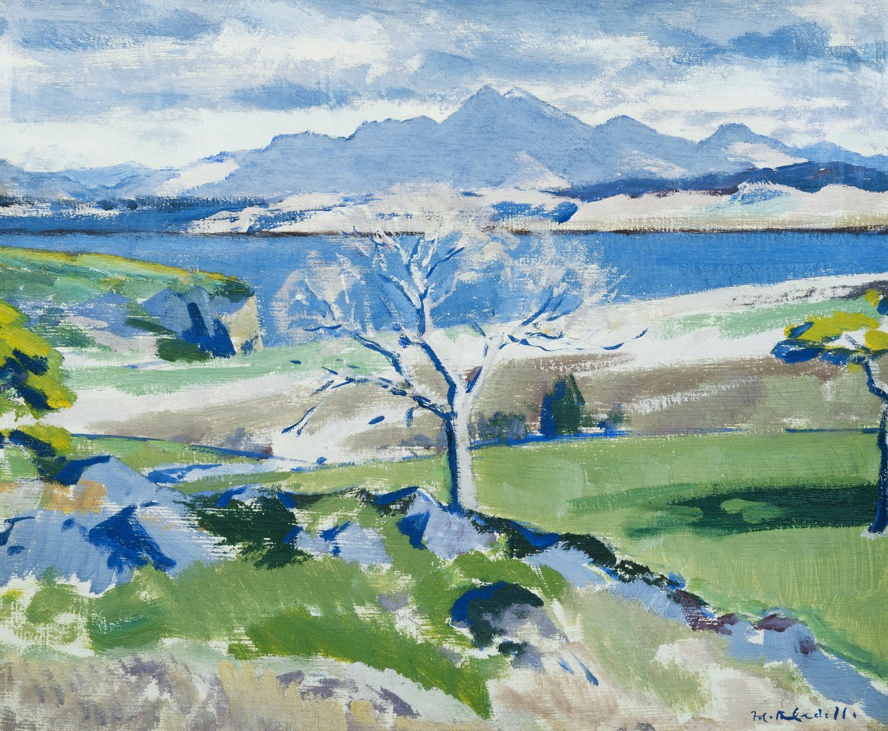 Ben Cruachan z Achnacraig, Mull, c. 1931 (olej na panelu) od Francis Campbell Boileau Cadell