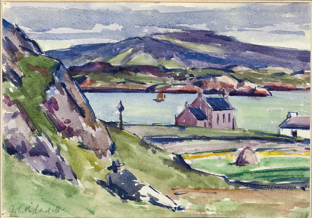 Postava a Kirk, Iona (tužka a w/c na papíře) od Francis Campbell Boileau Cadell