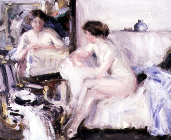 Akt sedící na pohovce (olej na plátně) od Francis Campbell Boileau Cadell