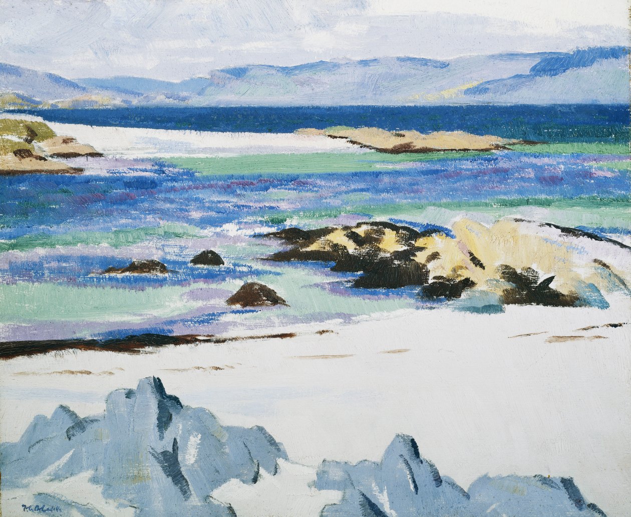 The Sound of Mull od Iona, c. 1932 (olej na palubě) od Francis Campbell Boileau Cadell