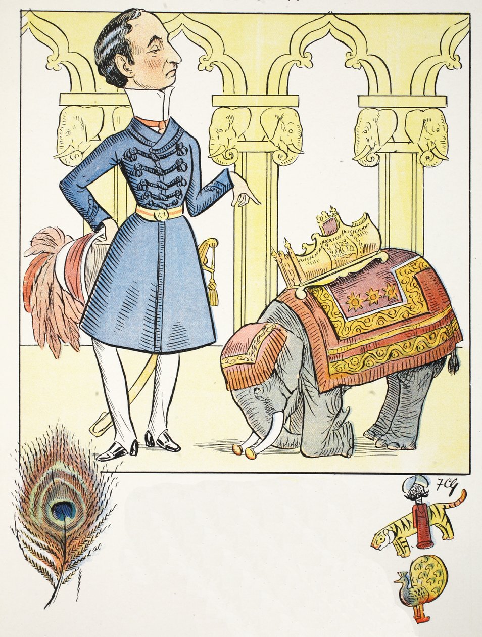 Óda na V, ilustrace z The Struwwelpeter Alphabet, verš od Harolda Begbieho (1871-1929) od Francis Carruthers Gould