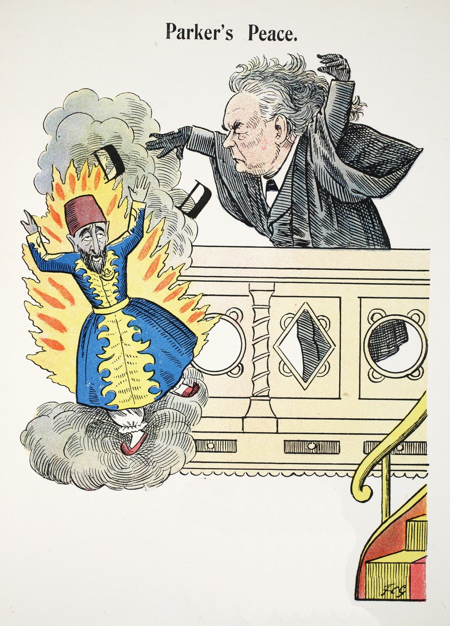 Parkerův mír, ilustrace ze Struwwelpeterovy abecedy, verše Harolda Begbieho (1871-1929) od Francis Carruthers Gould