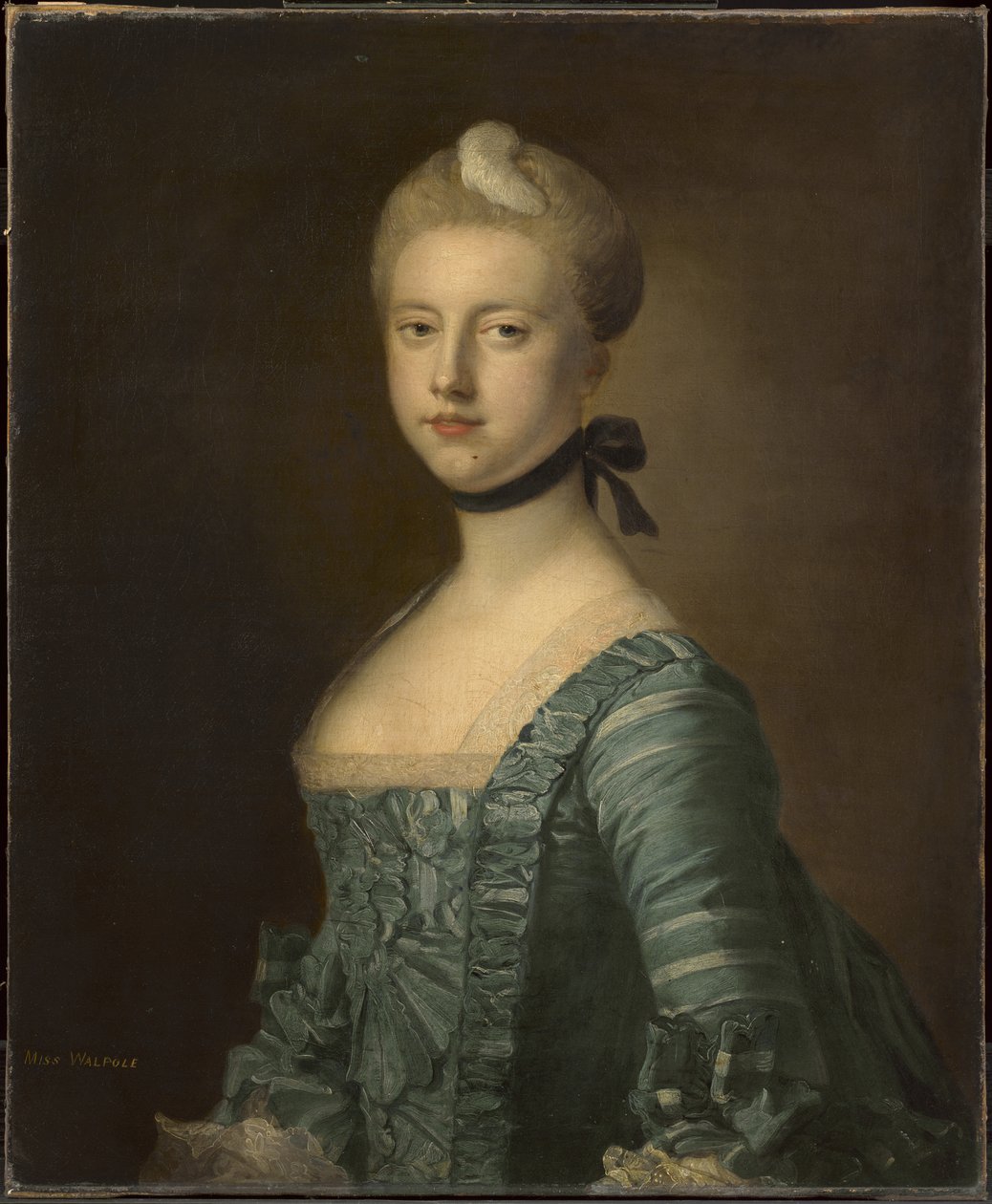 Slečna C. Walpoleová, později hraběnka Dysartová (jeden z páru) od Francis Cotes