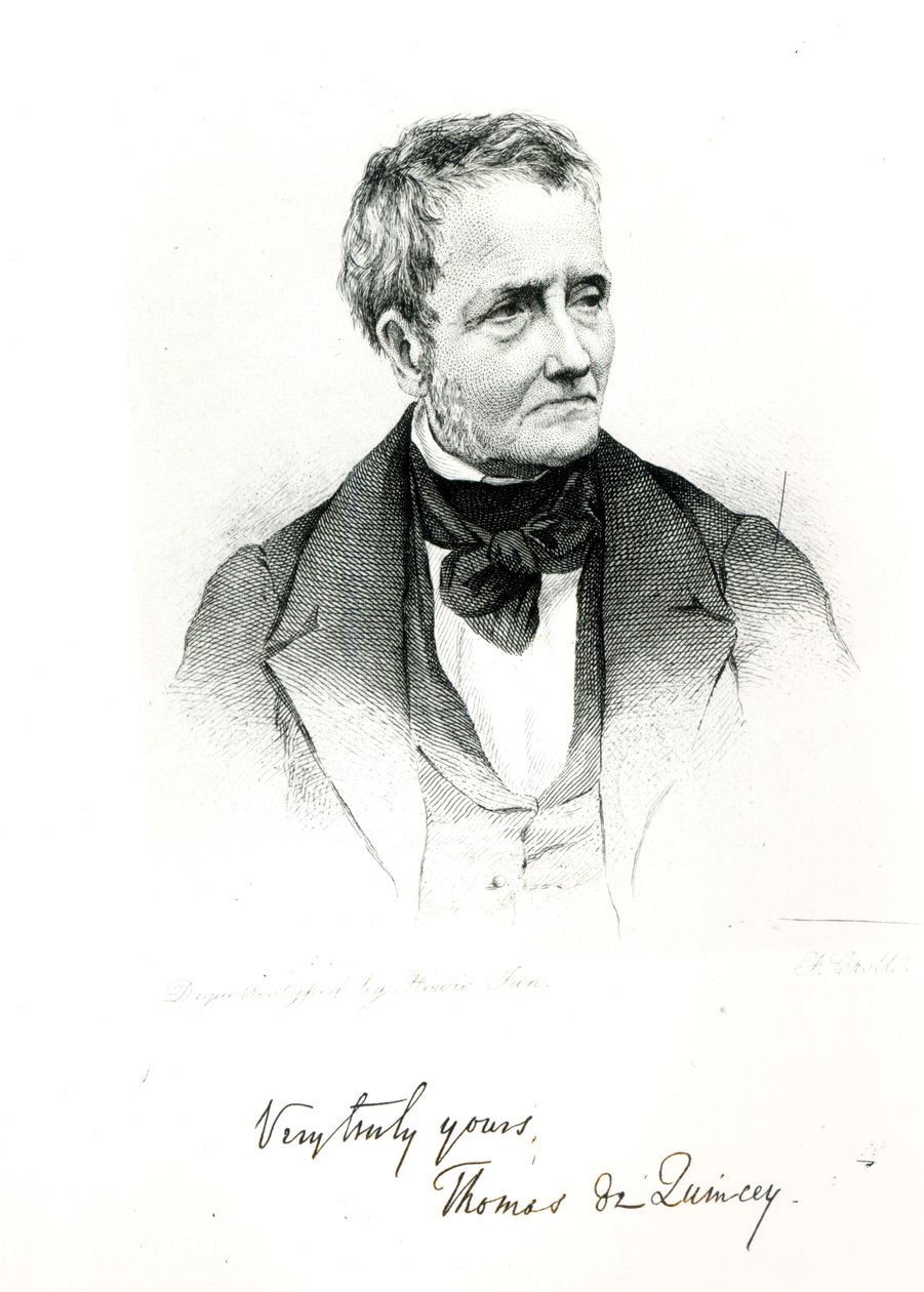 Thomas de Quincey (1785-1859), z daguerrotypické fotografie Howieho od Francis Croll