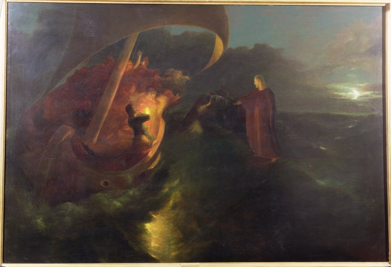 Kristus kráčející po Galilejském jezeře od Francis Danby
