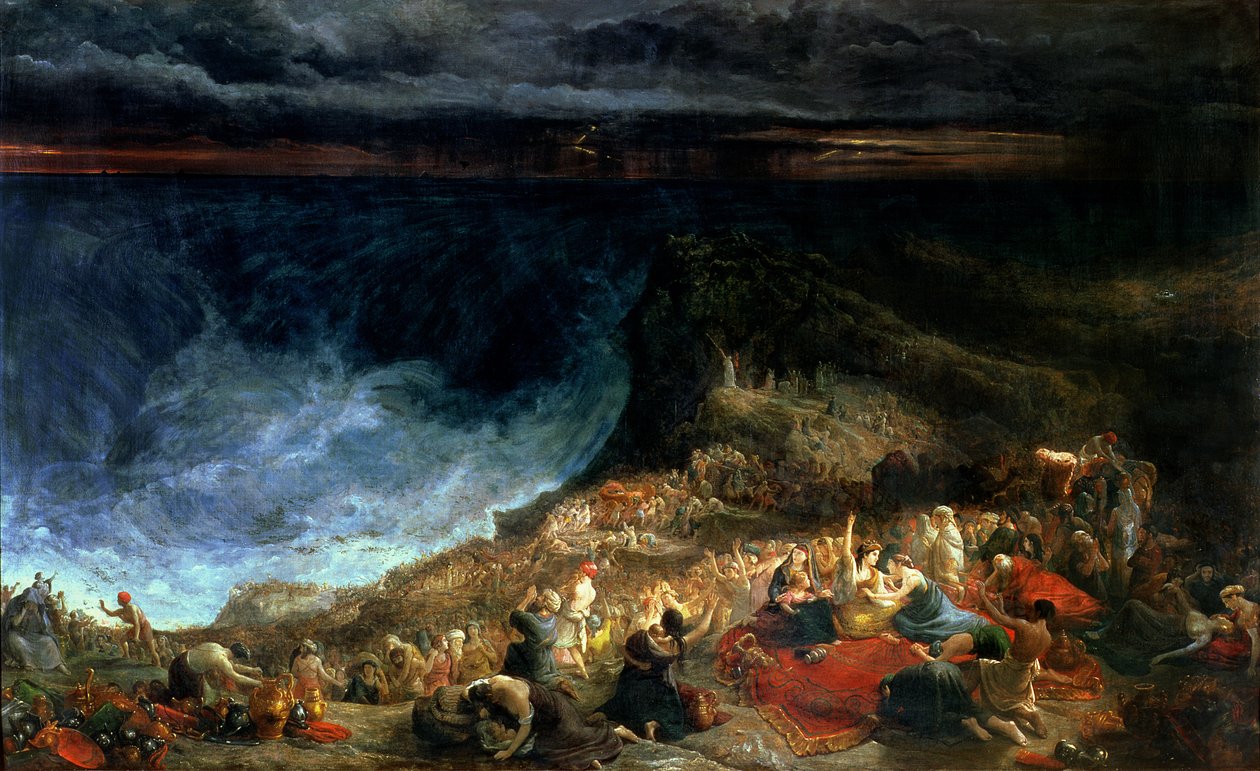 Doručení Izraele – Faraon a jeho zástupy přemoženi v Rudém moři, 1825 od Francis Danby