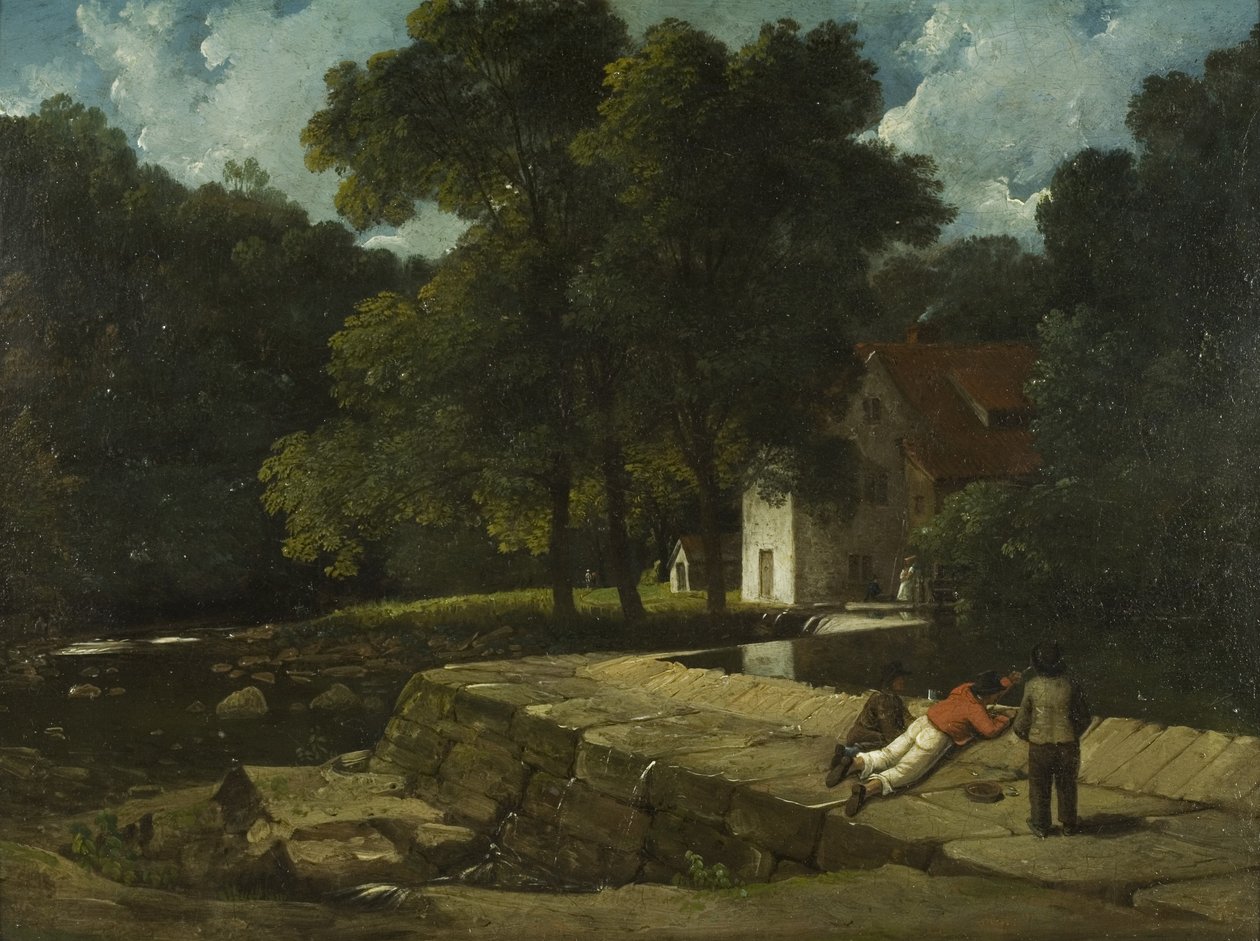 The Snuff Mill, Stapleton, cca 1822 (olej na palubě) od Francis Danby