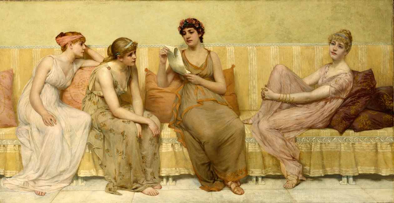 Čtení příběhu Oenone od Francis Davis Millet