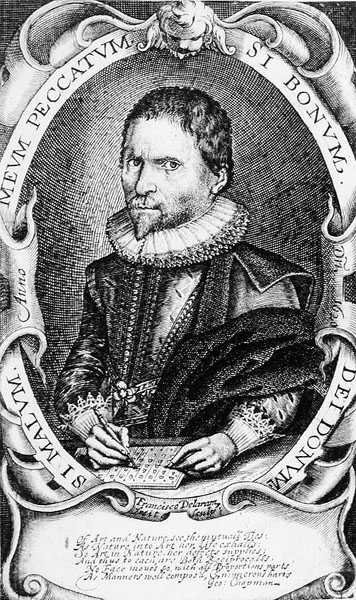 Portrét George Chapmana (asi 1559-1634) 1620 (rytina) (čb foto) od Francis Delaram