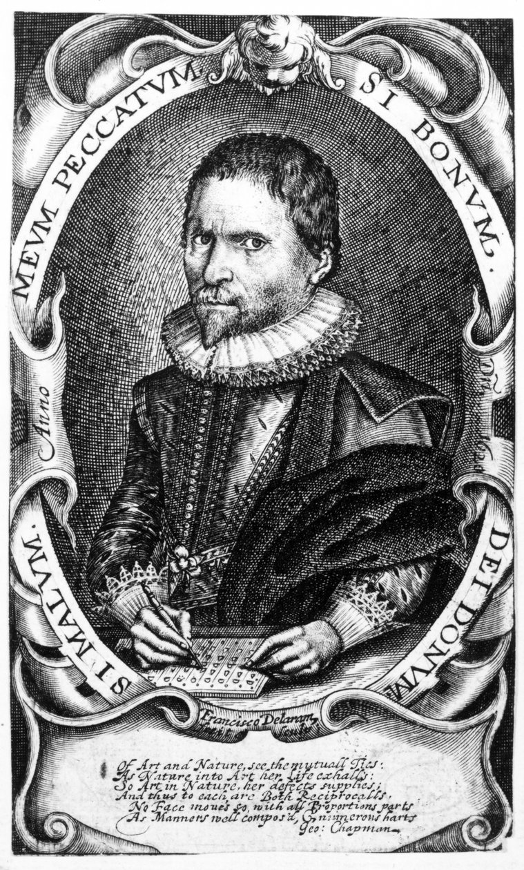 Portrét gentlemana, za kterého je považován Thomas Harriot, asi 1620 od Francis Delaram